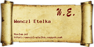 Wenczl Etelka névjegykártya